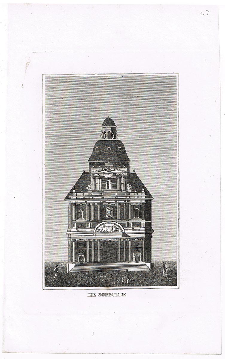 фото Сорбонна (Die Sorbonne). Гравюра, офорт. Германия, 1850 год