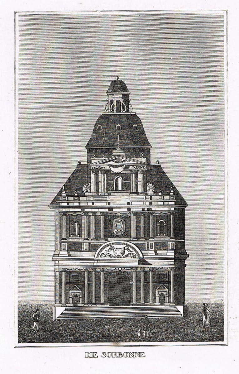 фото Сорбонна (Die Sorbonne). Гравюра, офорт. Германия, 1850 год