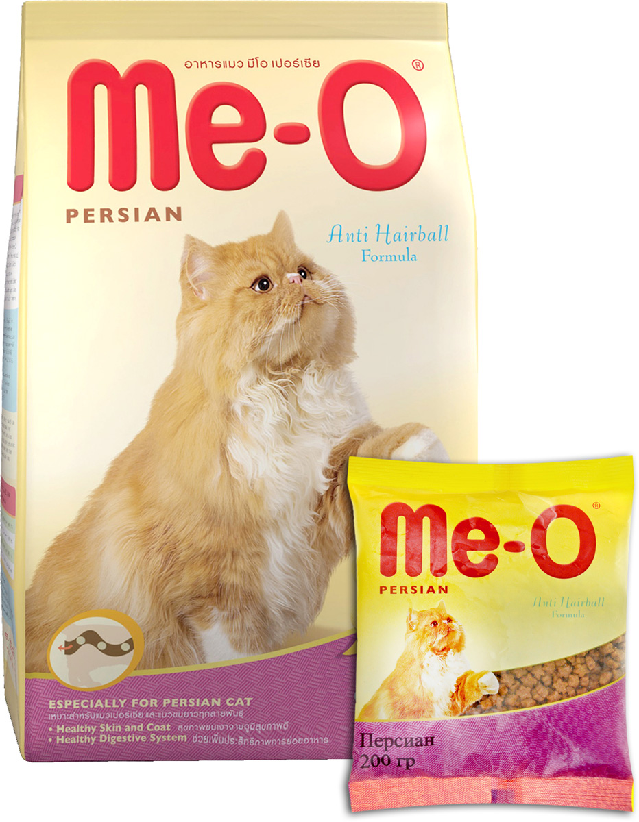 фото Корм сухой PCG "Ме-О", для персидских и других длинношерстных кошек, 200 г, 35 шт