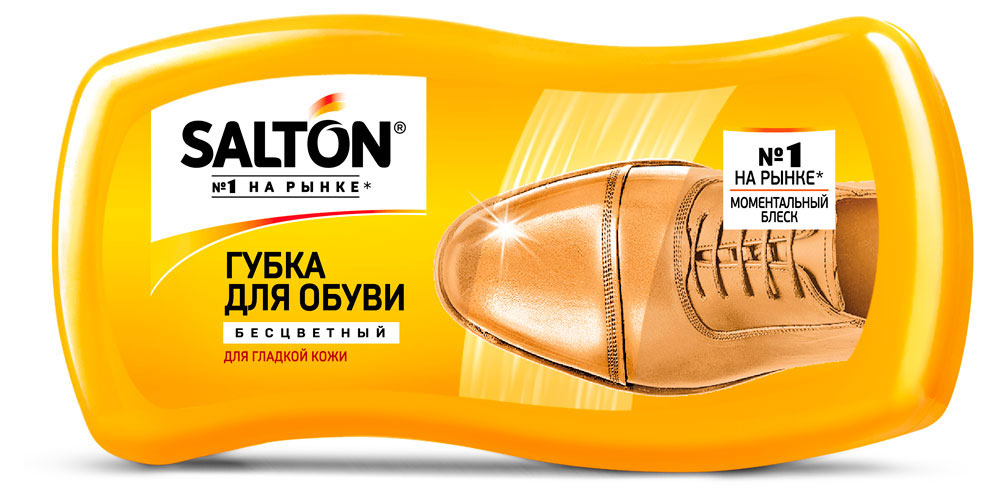 фото Губка Salton "Волна" для обуви из гладкой кожи, цвет: бесцветный, 12 см х 5,5 см х 5,5 см