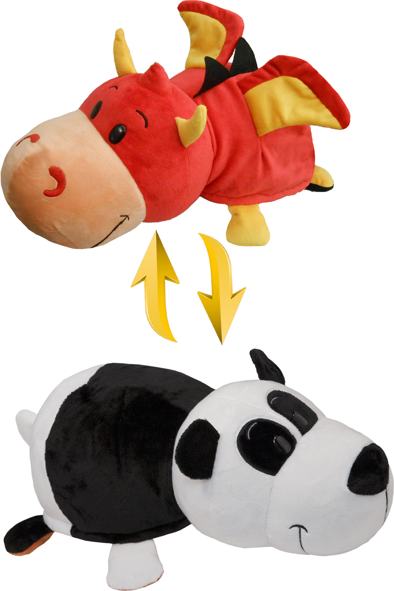 1TOY <b>Мягкая игрушка Вывернушка</b> 2в1 Дракон-Панда <b>20</b> см ...
