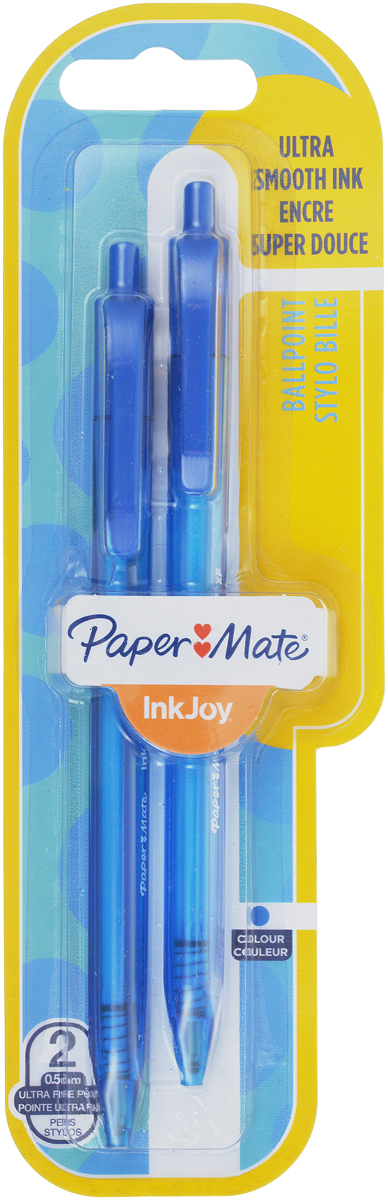 Paper Mate Ручка шариковая автоматическая InkJoy 100 цвет чернил синий 2 шт