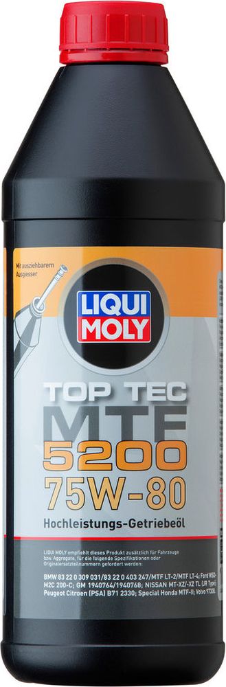 фото Трансмиссионное масло Liqui Moly "Top Tec MTF 5200", нс-синтетическое, класс вязкости, 75W-80, 1 л