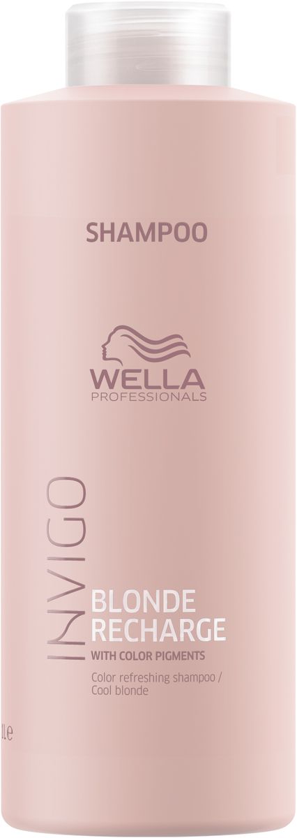Wella Invigo Blond Recharge Шампунь-нейтрализатор желтизны для холодных светлых оттенков, 1 л