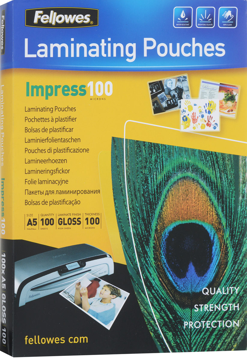 Fellowes A5 FS-53510 пленка для ламинирования, 100 мкм (100 шт) Fellowes A5 FS-53510 пленка для ламинирования, 100 мкм (100 шт)