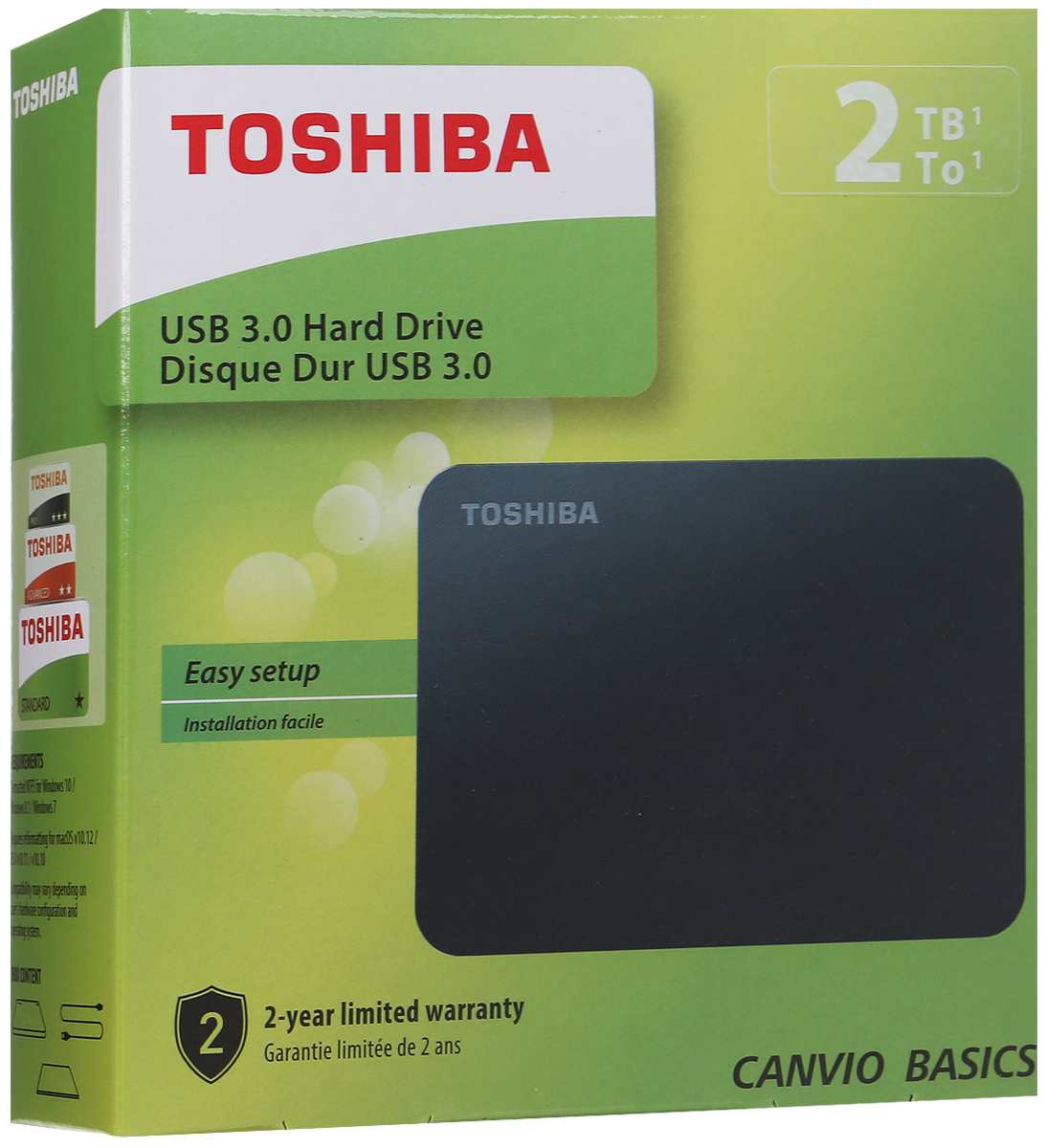 фото Toshiba Canvio Basics 2TB, Black внешний жесткий диск (HDTB420EK3AA)