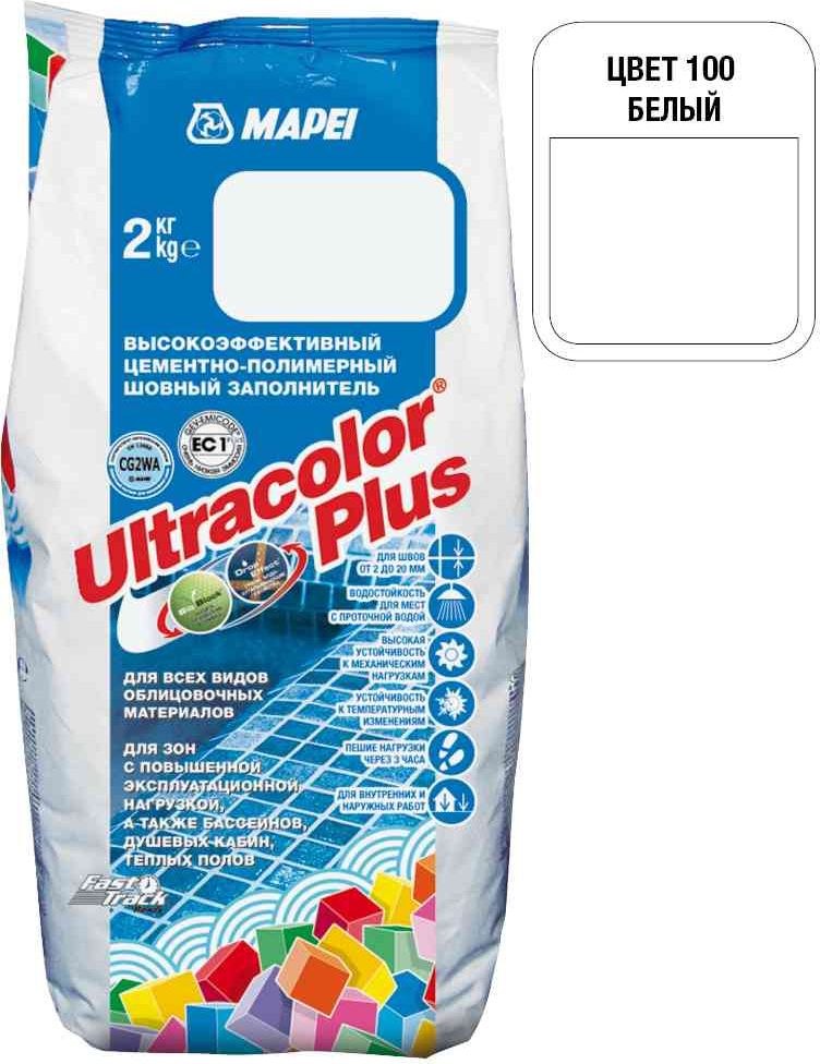 фото Затирка Mapei "Ultracolor Plus", цвет: белый (100), 2 кг