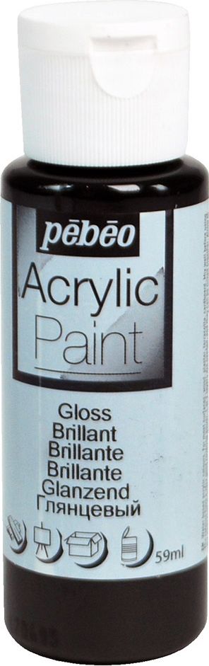 Pebeo Краска акриловая Acrylic Paint глянцевая цвет 097860 черный 59 мл