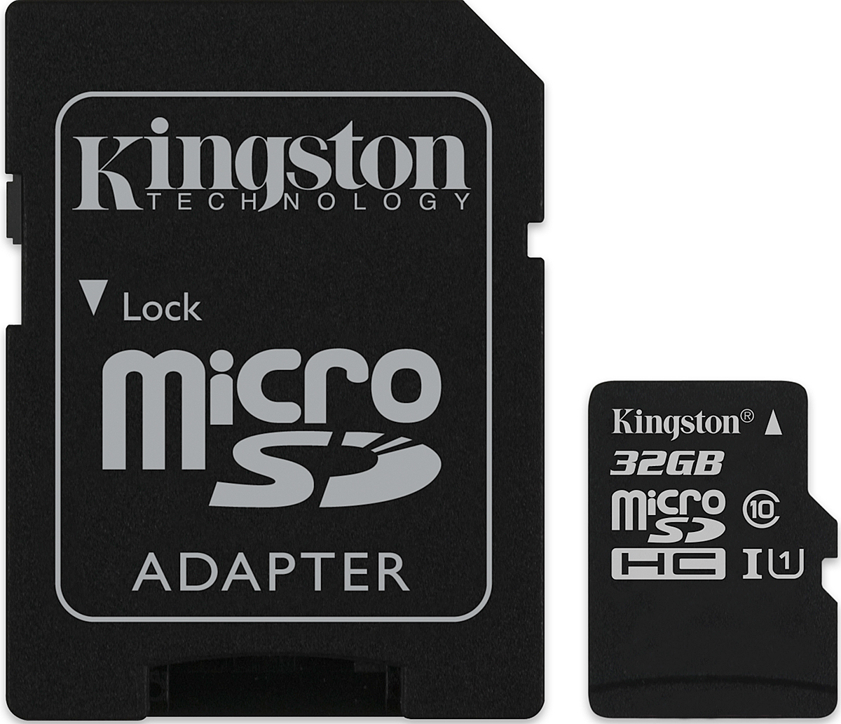 фото Kingston microSDHC Canvas Select 80R CL10 UHS-ISP 32GB карта памяти с адаптером