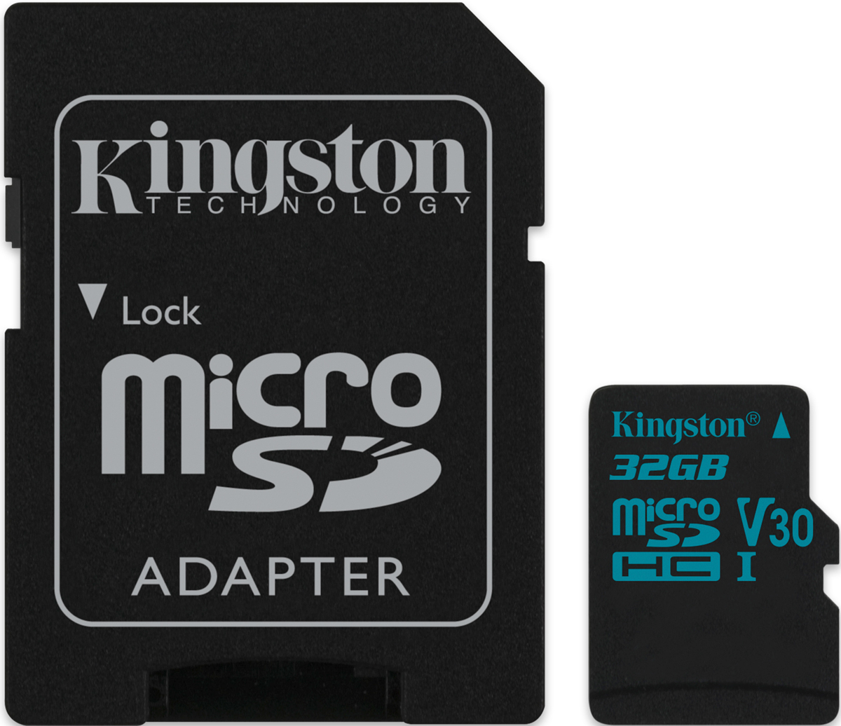 фото Kingston microSDHC Canvas Go! UHS-I Class U3 32GB карта памяти c адаптером