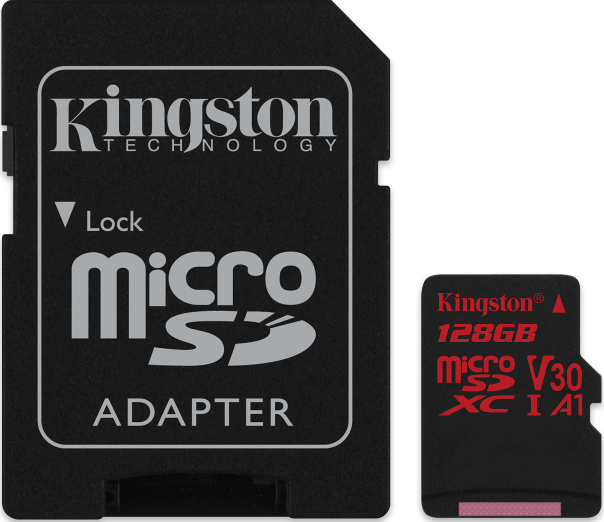 фото Kingston microSDXC Canvas React UHS-I Class U3 128GB карта памяти с адаптером