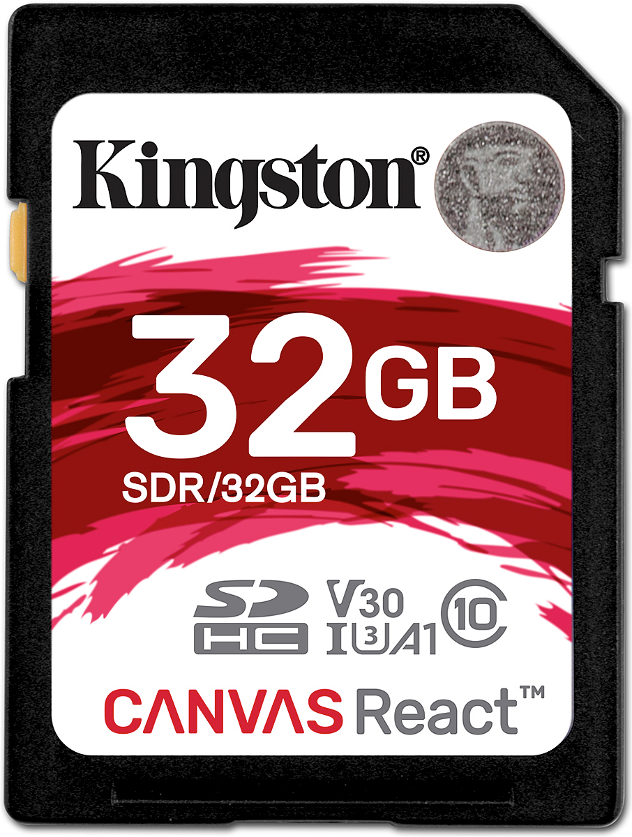 фото Kingston SDHC Canvas React UHS-I Class U3 32GB карта памяти