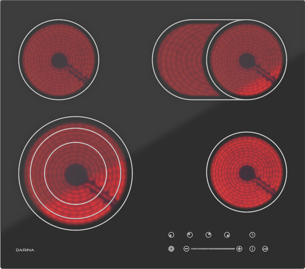 фото Панель варочная электрическая встраиваемая Darina 4P E329 B, Black