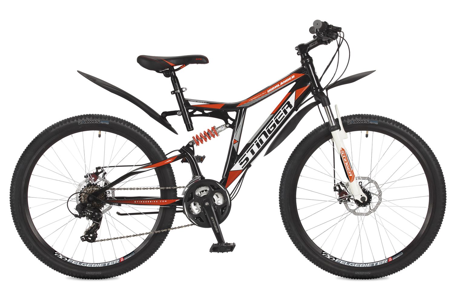 Велосипед горный Stinger "Highlander 200D", цвет: черный, 26", рама 18 ...
