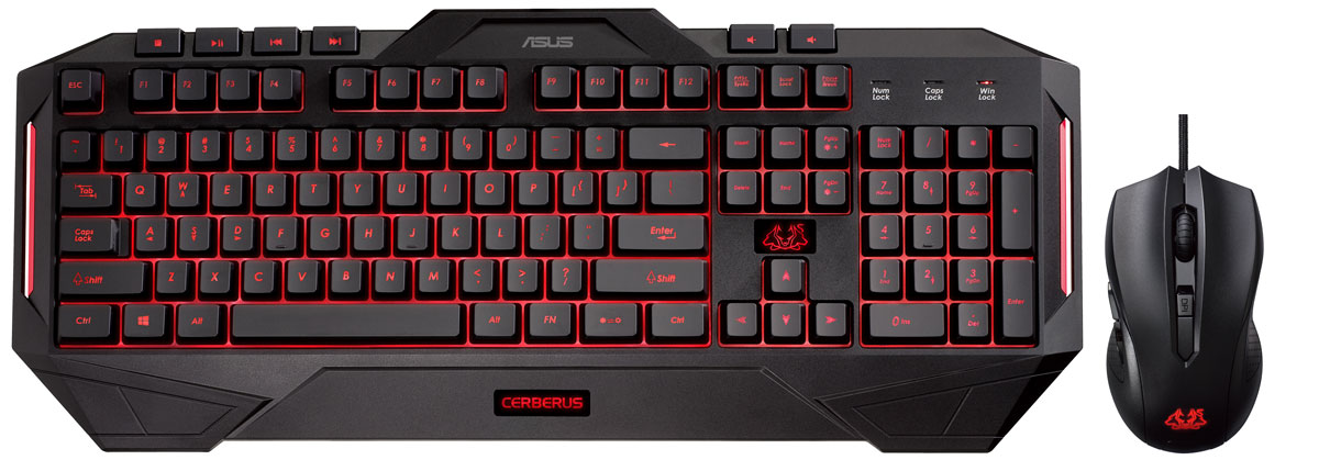 фото Комплект игровая мышь + клавиатура ASUS Cerberus Combo 90YH0141-B2RA00, Black