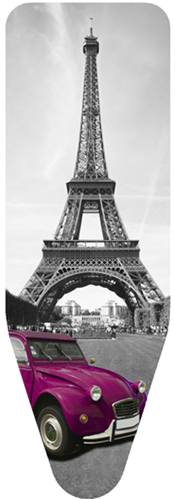 фото Чехол для гладильной доски Colombo New Scal "Paris", цвет: сиренево-серый, 140 х 55 см