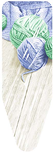 фото Чехол для гладильной доски Colombo New Scal "Клубки пряжи", цвет: сине-зеленый, 140 х 55 см