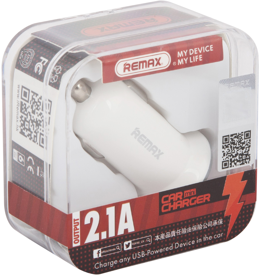 фото REMAX Mini Car Charger RCC201 Mini, White автомобильное зарядное устройство