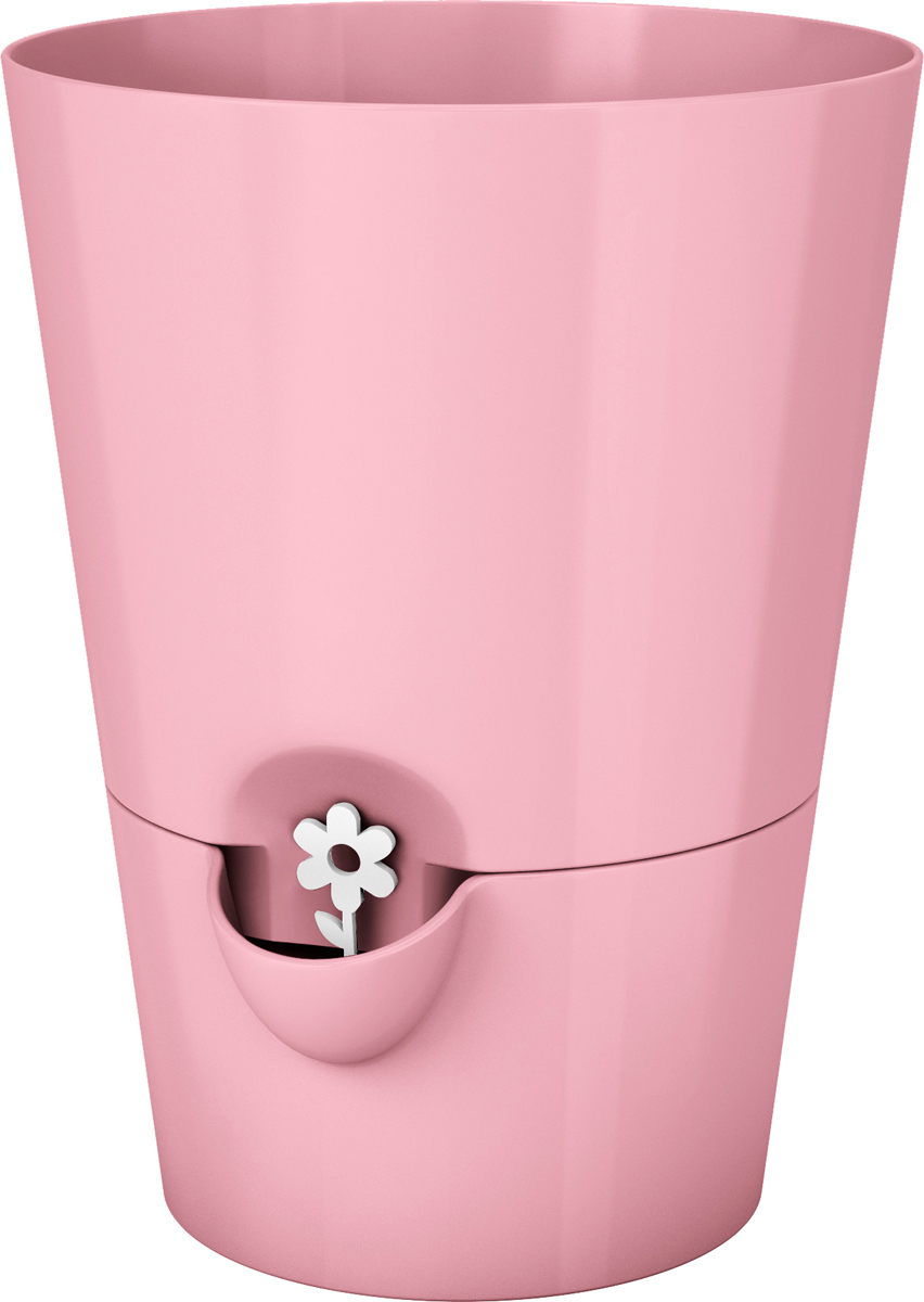 фото Горшок с системой автополива Emsa "Fresh Herbs", цвет: розовый, 13 x 17 см