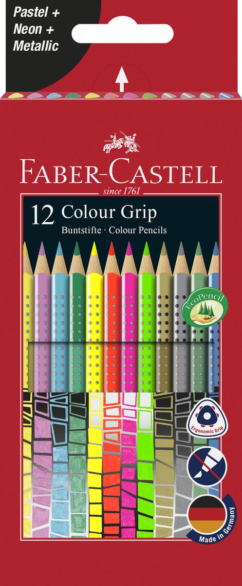 Faber-Castell Цветные карандаши Grip 12 шт Faber-Castell Цветные карандаши Grip 12 шт