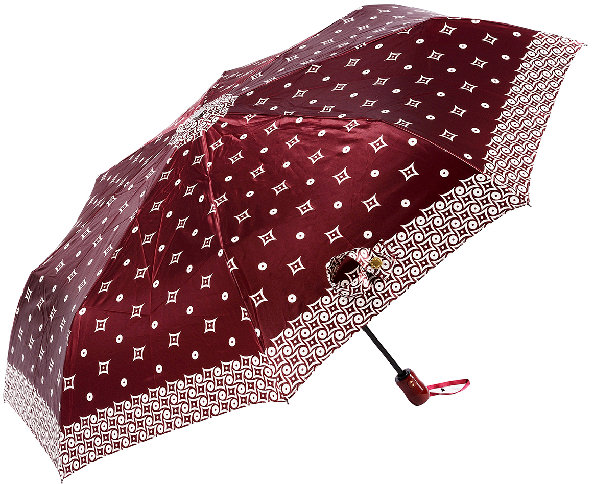 Зонт женский Doppler, автомат, 3 сложения, цвет: бордовый. 74660FGD7