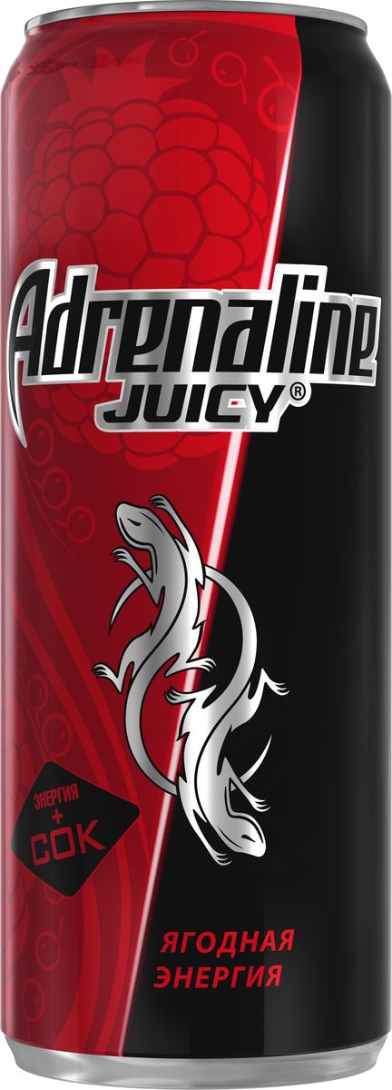 фото Adrenaline Juicy энергетический напиток Ягоды, 0,5 л