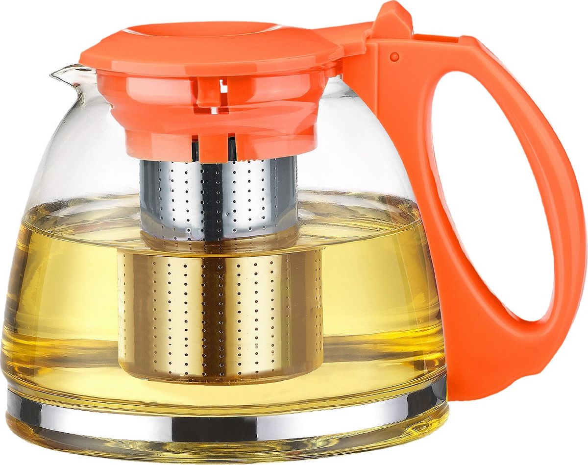 фото Чайник заварочный TimA "Годжи", с фильтром, цвет: оранжевый, 1,1 л