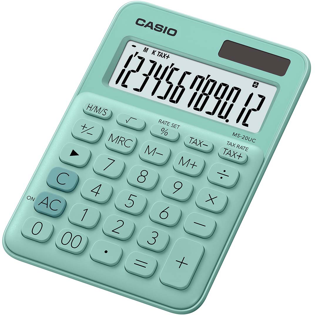 Casio калькулятор настольный MS-20UC-GN-S-EC цвет зеленый Casio калькулятор настольный MS-20UC-GN-S-EC цвет зеленый
