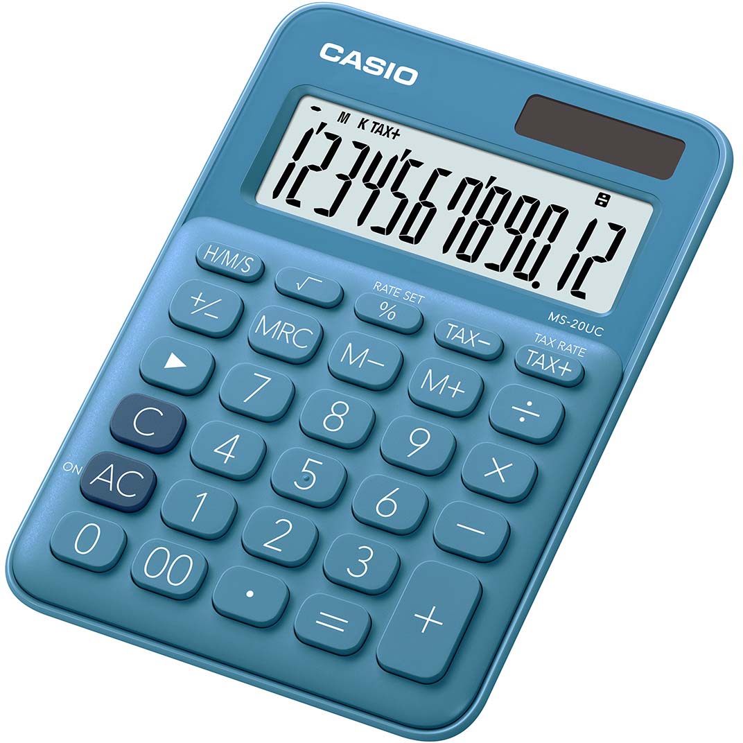 Casio калькулятор настольный MS-20UC-BU-S-EC цвет синий Casio калькулятор настольный MS-20UC-BU-S-EC цвет синий