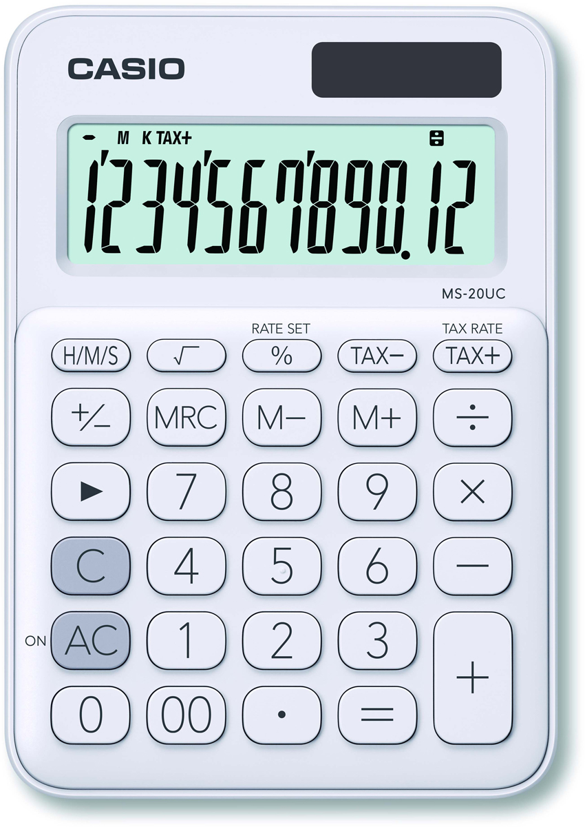 Casio калькулятор настольный MS-20UC-WE-S-EC цвет белый Casio калькулятор настольный MS-20UC-WE-S-EC цвет белый