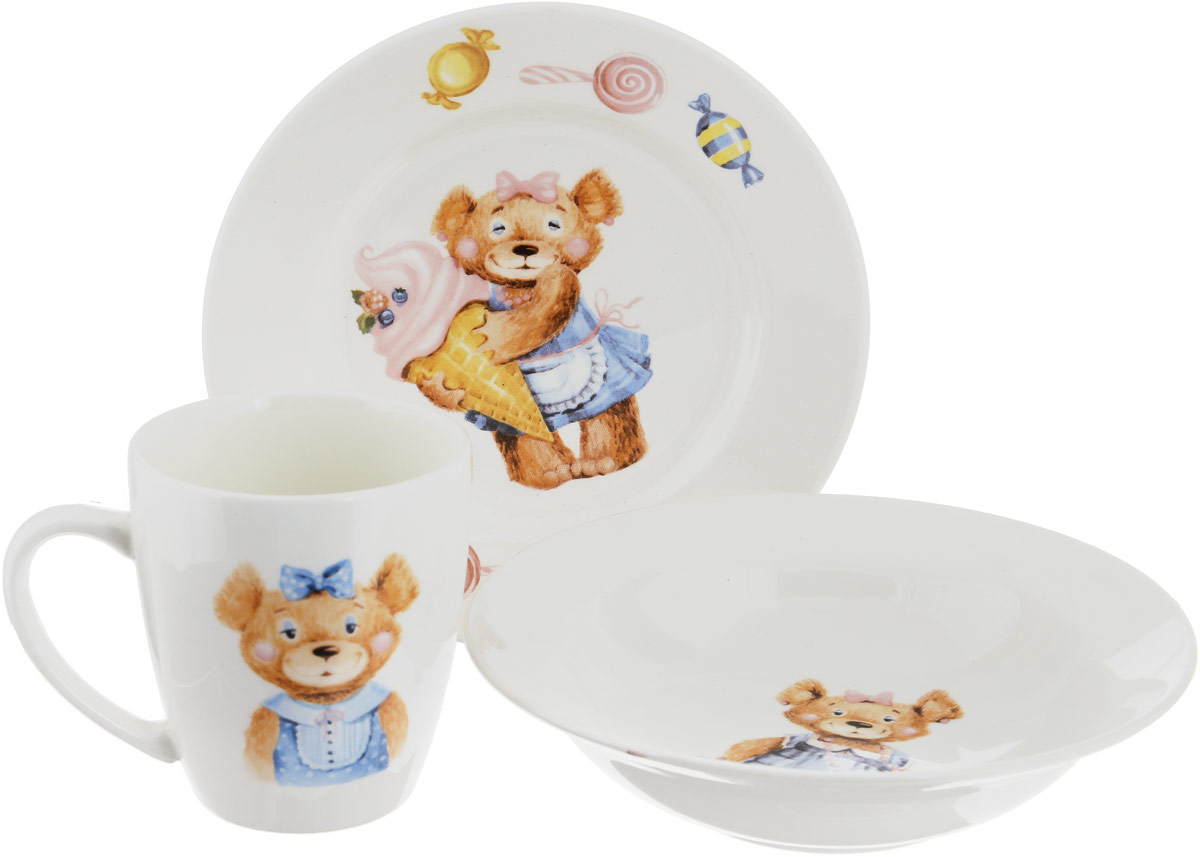 фото Кубаньфарфор Набор посуды для кормления Медвежата 3 предмета
