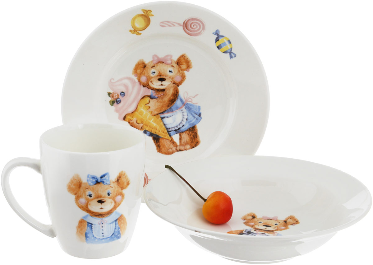 фото Кубаньфарфор Набор посуды для кормления Медвежата 3 предмета