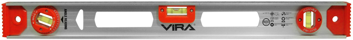 фото Уровень "Vira", с фрезерованной гранью, 600 мм