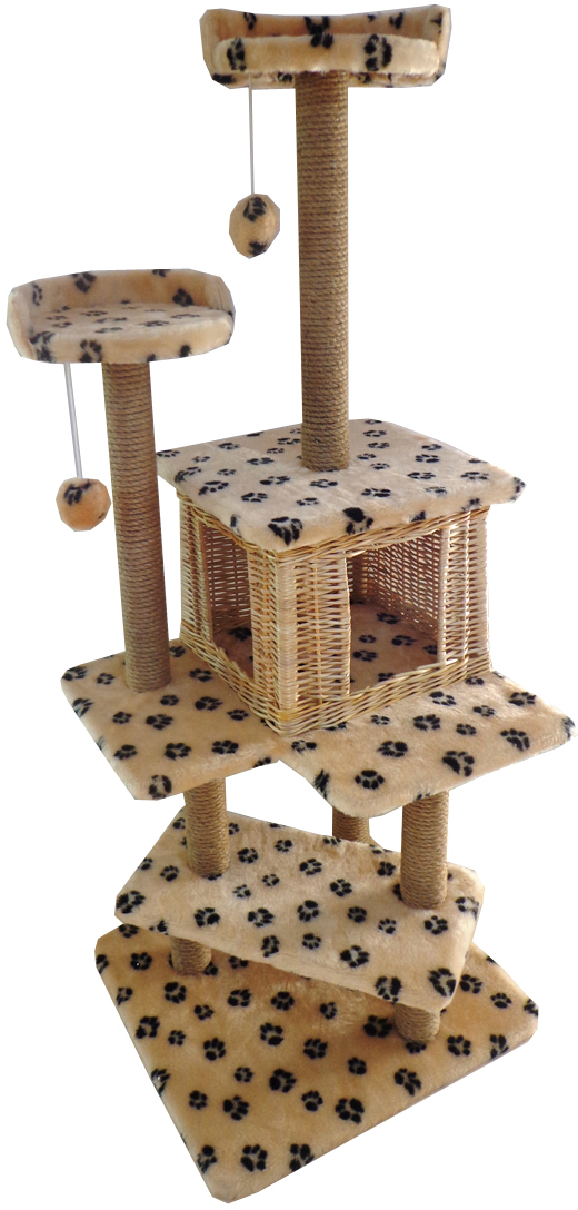 фото Игровой комплекс для кошек Меридиан "Лестница. Лапки", 56 х 52 х 140 см