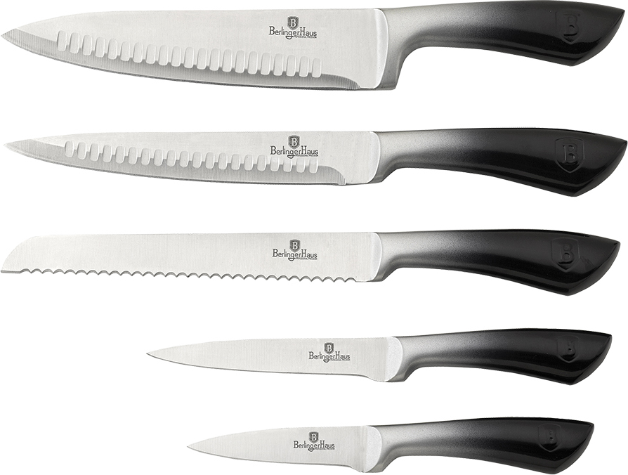 фото Набор ножей Berlinger Haus "Passion Line", на подставке, цвет: серый, 6 предметов