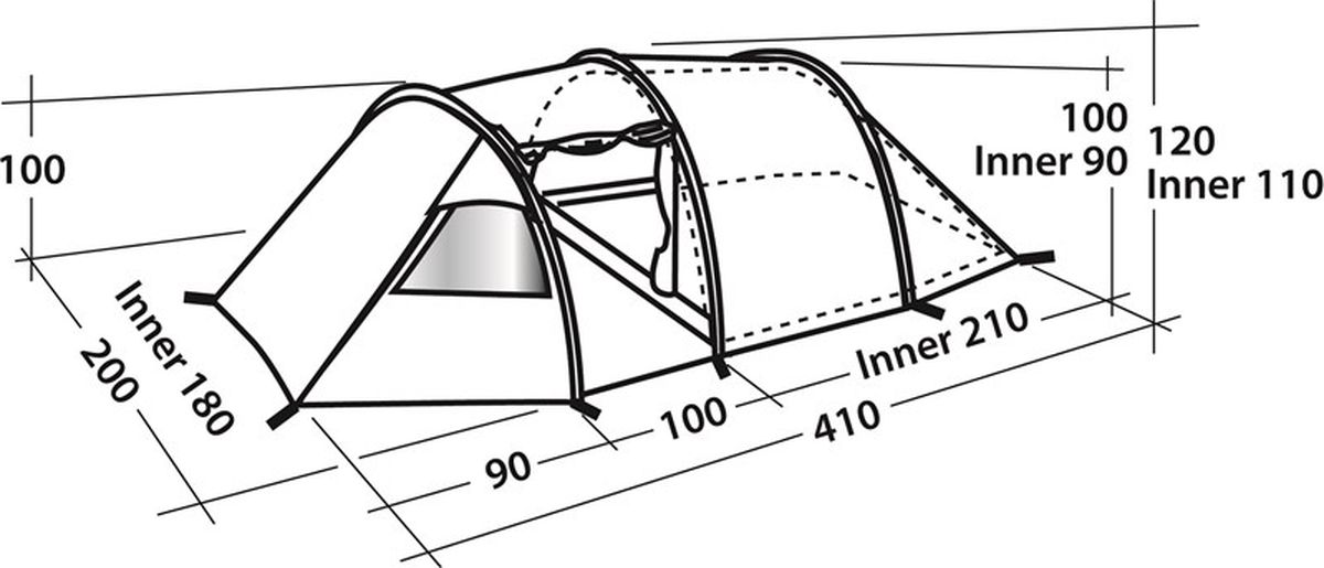 фото Палатка "Easy Camp", 3-местная, цвет: зеленый, серый. 120295