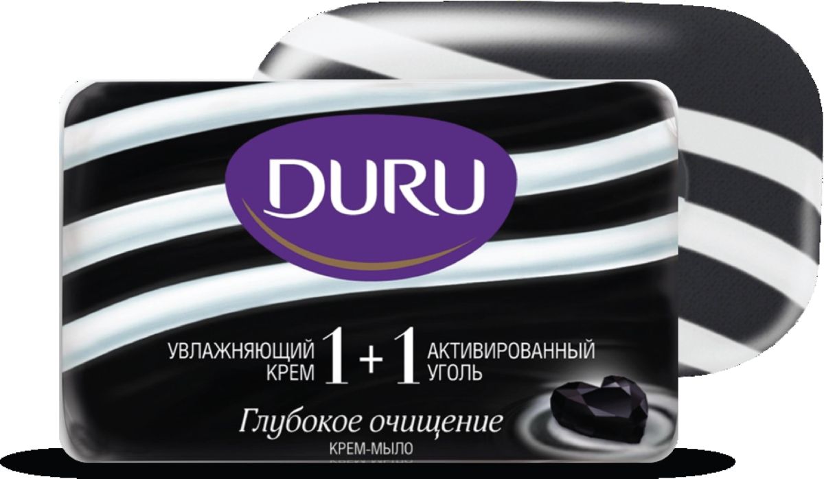 Duru 1+1 Крем-мыло Активированный уголь, 80 г