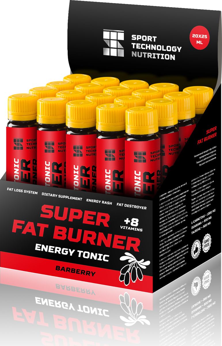 фото Напиток энергетический Sport Technology Nutrition "Super Fat Burner", барбарис, 20 шт х 25 мл