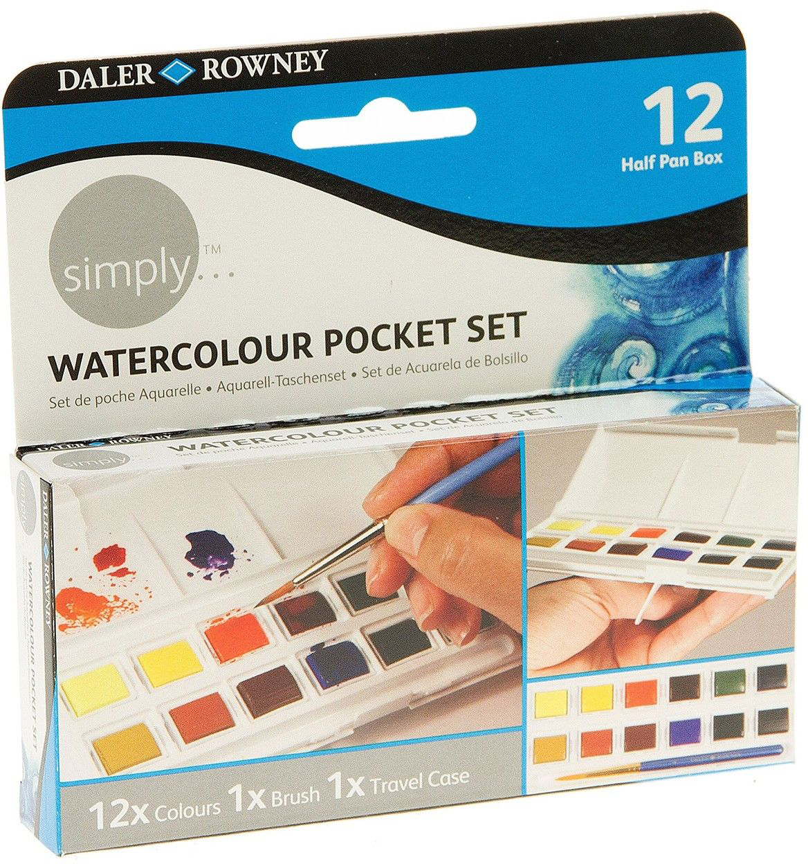 Daler Rowney Набор акварельных красок Simply карманный 12 мл 12 цветов