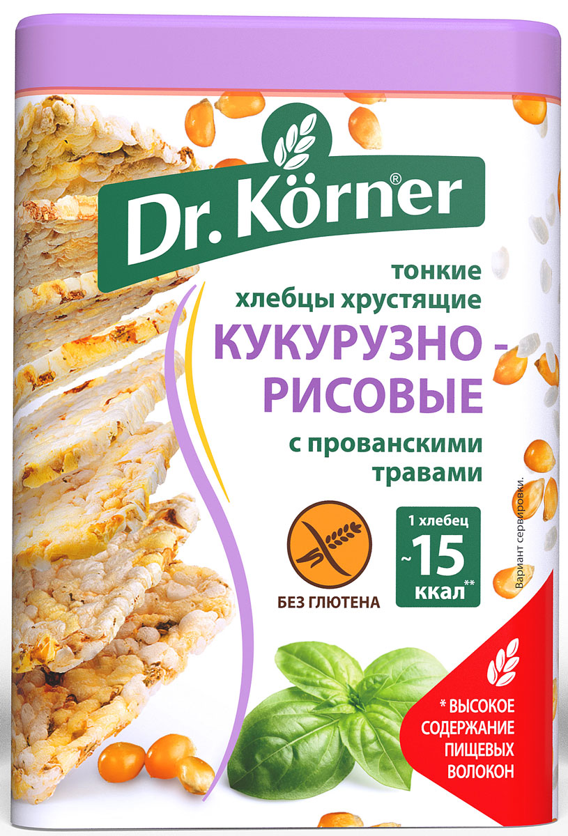 Dr. Korner Хлебцы кукурузно-рисовые с прованскими травами, 100 г
