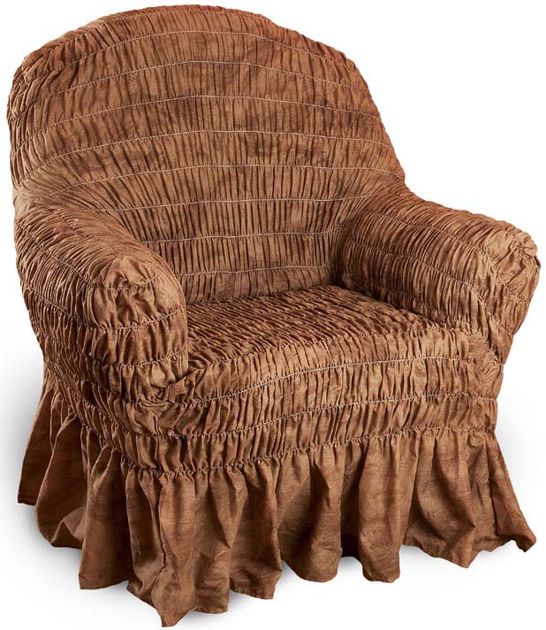 фото Чехол на кресло Еврочехол "Фантазия", цвет: шоколадный, 60-100 см