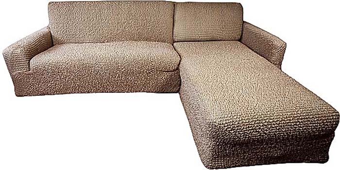 фото Чехол на угловой диван Еврочехол "Микрофибра", правый угол, цвет: кофейный