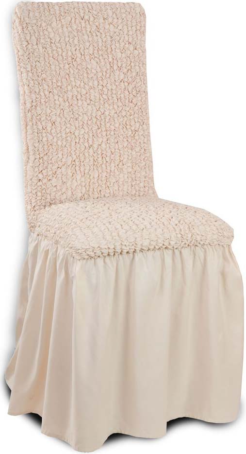 фото Чехол на стул Еврочехол "Микрофибра", с юбкой, цвет: ванильный, 40-60 см