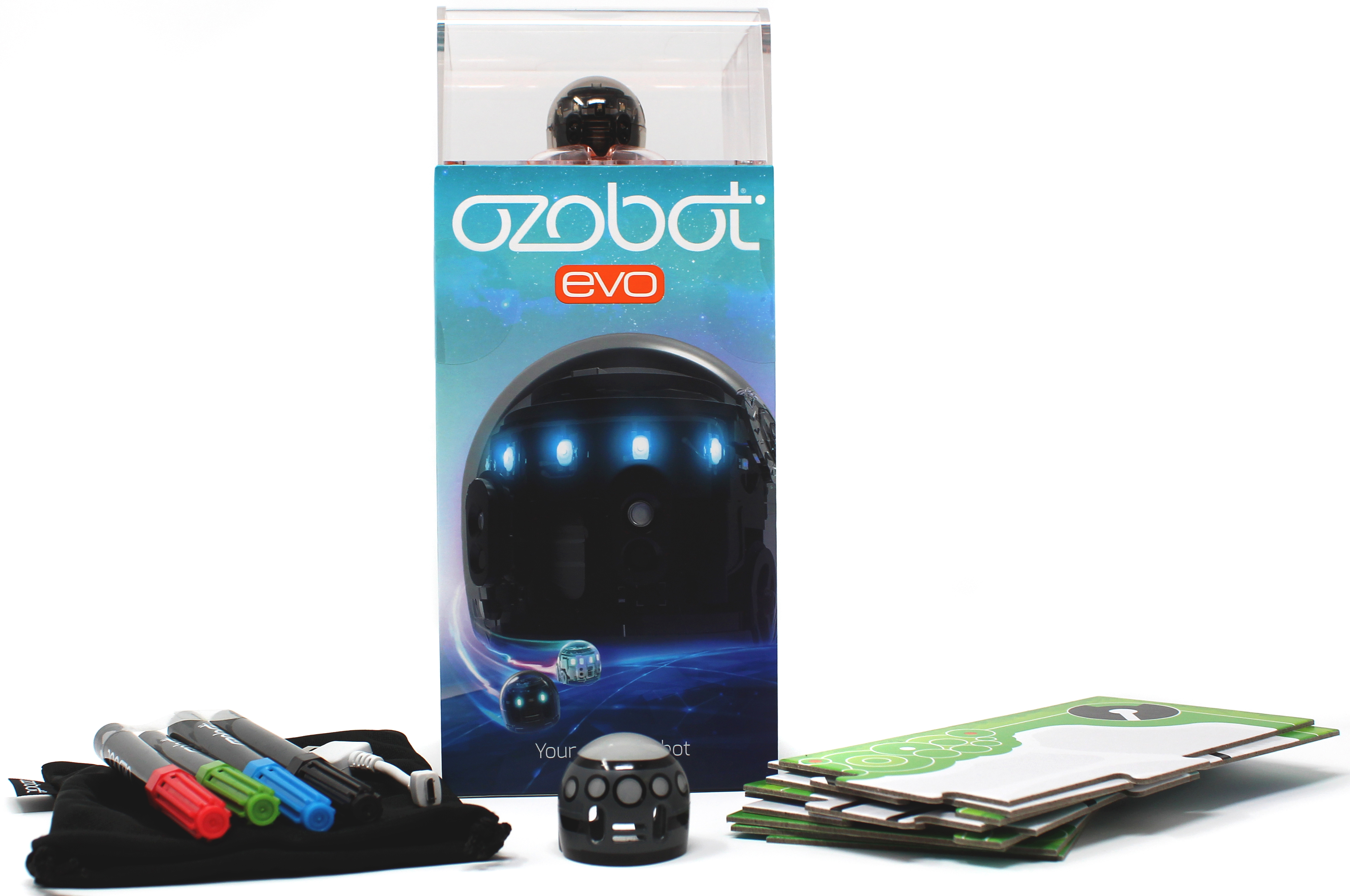 фото Игрушечный робот Ozobot Evo Black Продвинутый набор (OZO-070601-02), черный робот