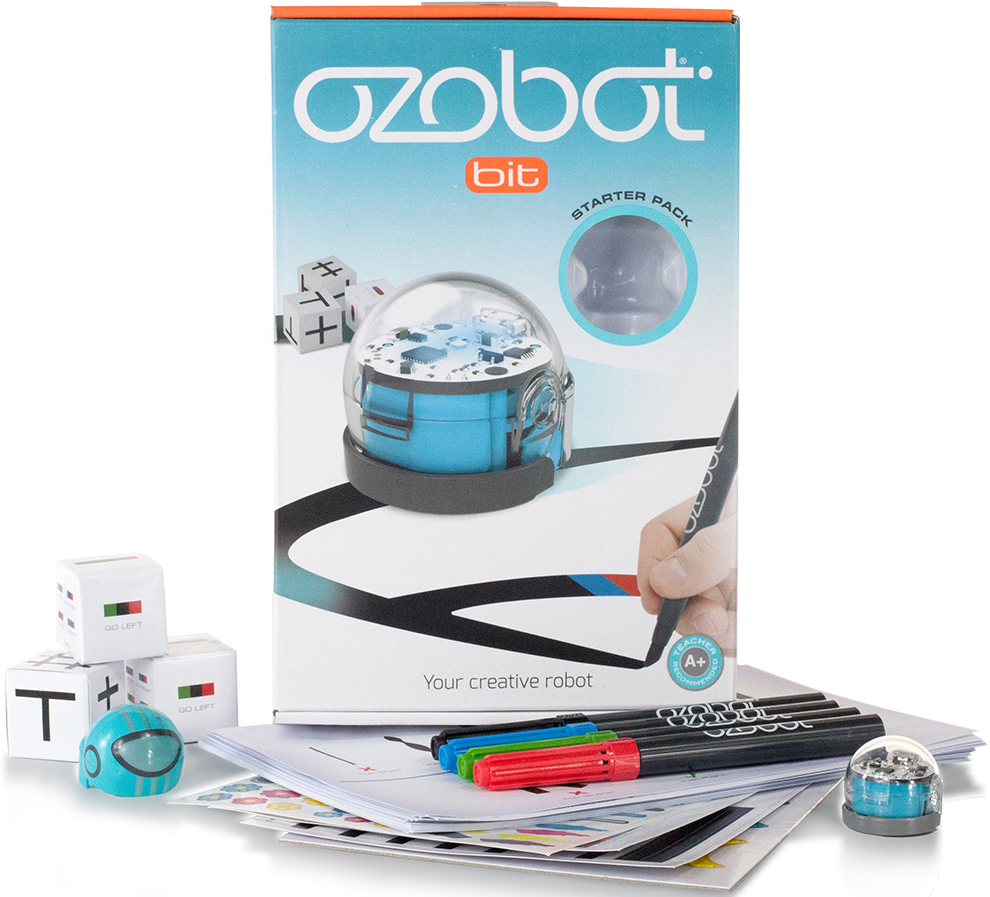 фото Игрушечный робот Ozobot Bit Cool Blue Набор для начинающих (OZO-040201-03), голубой робот