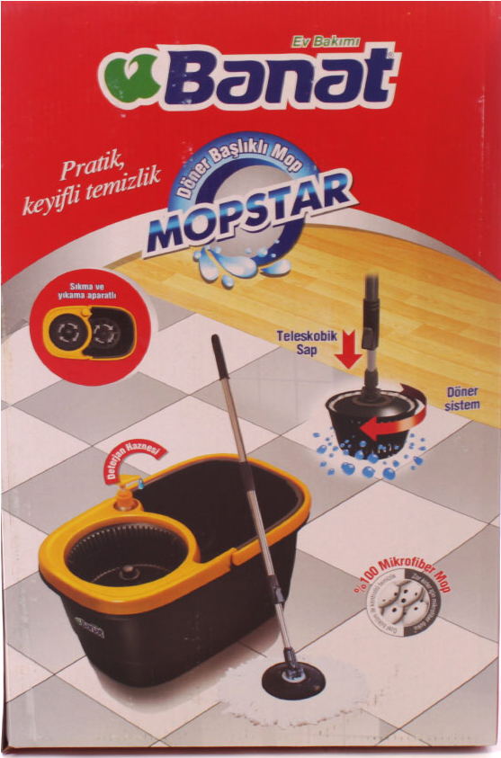 фото Набор для уборки Banat "Mopstar": ведро для мытья полов с насадкой для отжима, швабра-моп