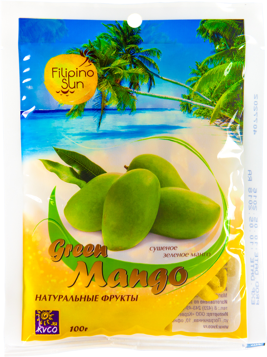 Filipino Sun Плоды зеленого <b>манго</b> сушеные, 100 г.