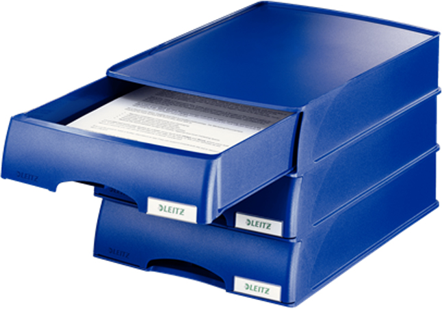 фото Leitz Лоток для бумаг Plus с выдвижным ящиком горизонтальный цвет синий