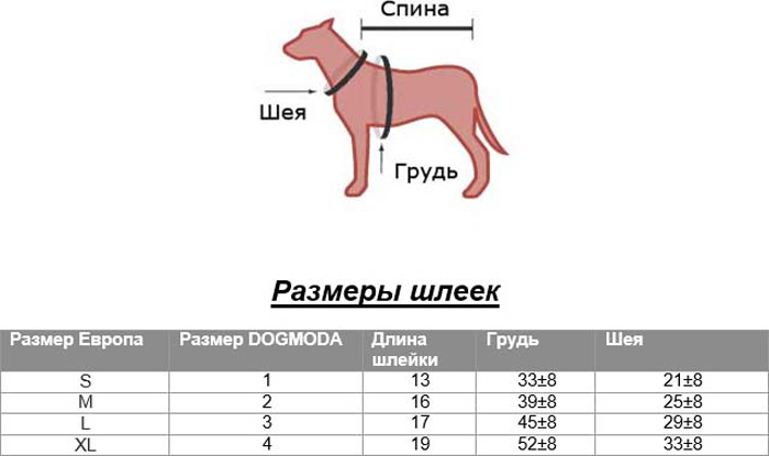1. Размер и форма шлейки