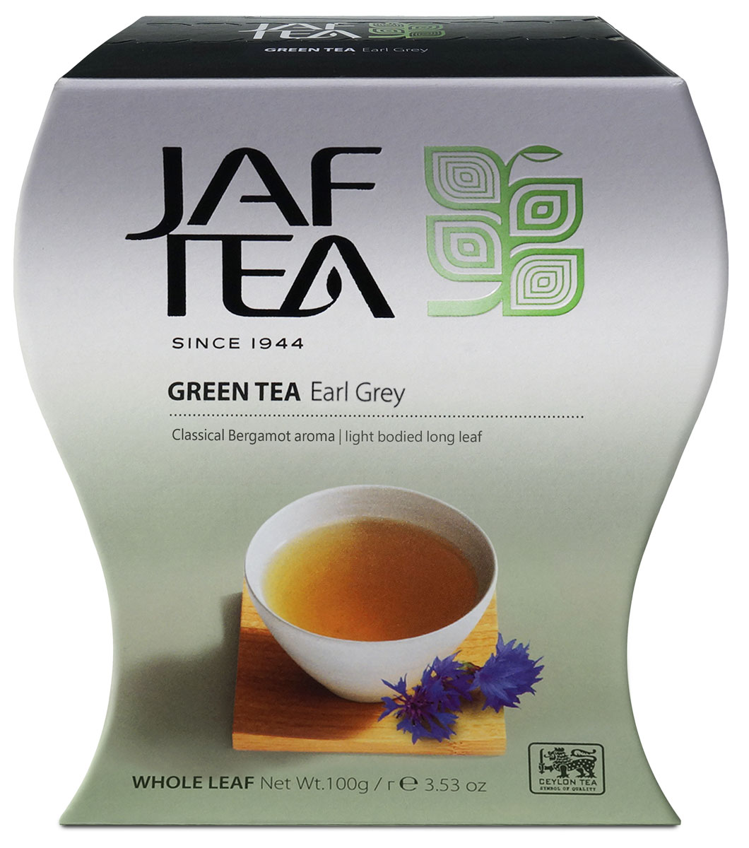 фото Jaf Tea Green Earl Grey чай зеленый листовой с ароматом бергамота, 100 г